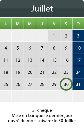 Juillet calendar